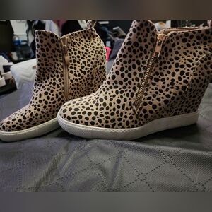 Dot Print Ankle Booties